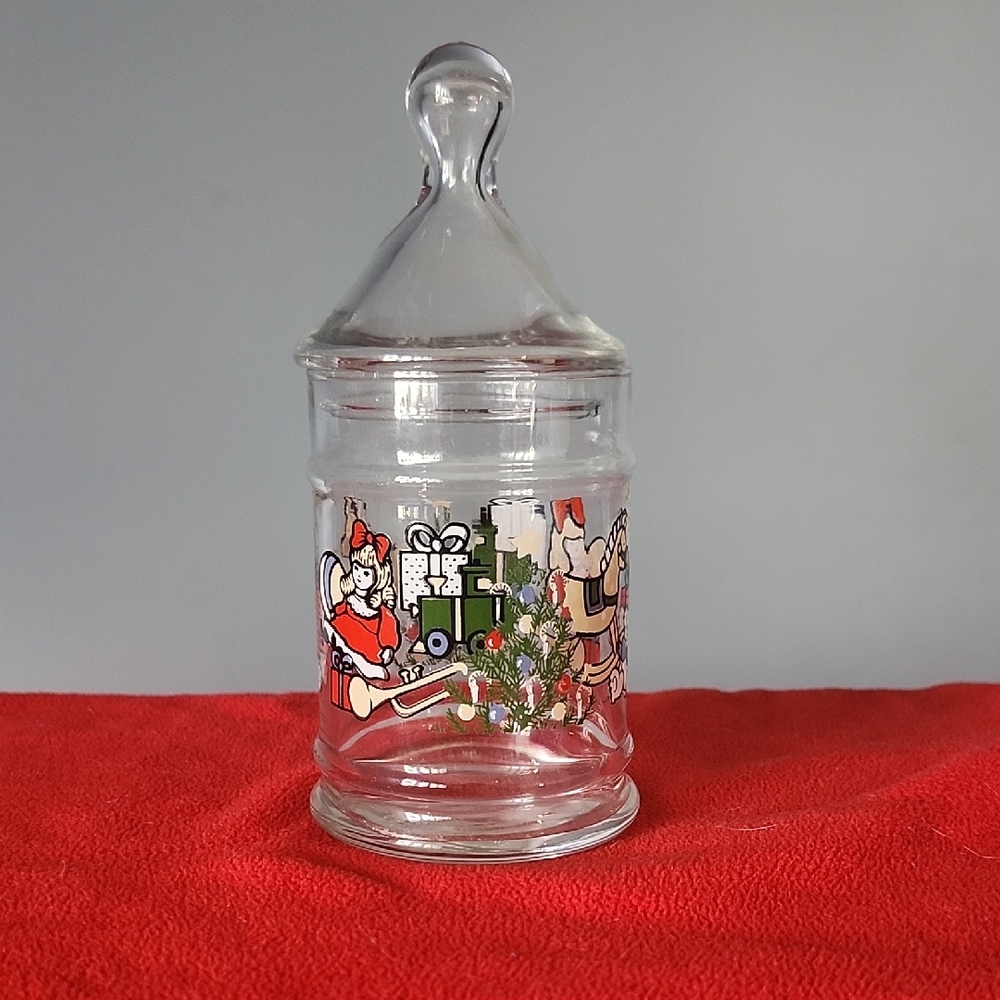 Glass Jar with Christmas Design